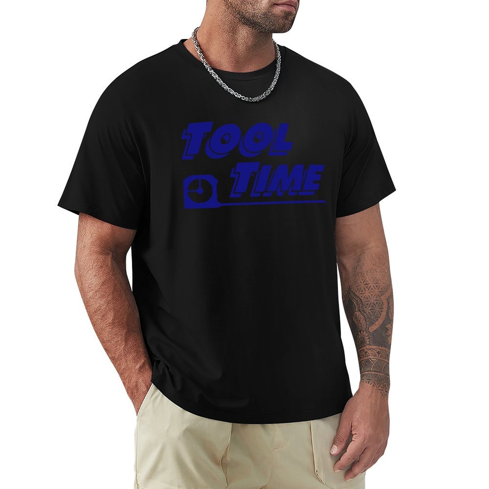 Home Improvement Man - ツールタイムロゴ - ホームインプルーブメントTシャツ プラスサイズ ベーシック半袖トップ