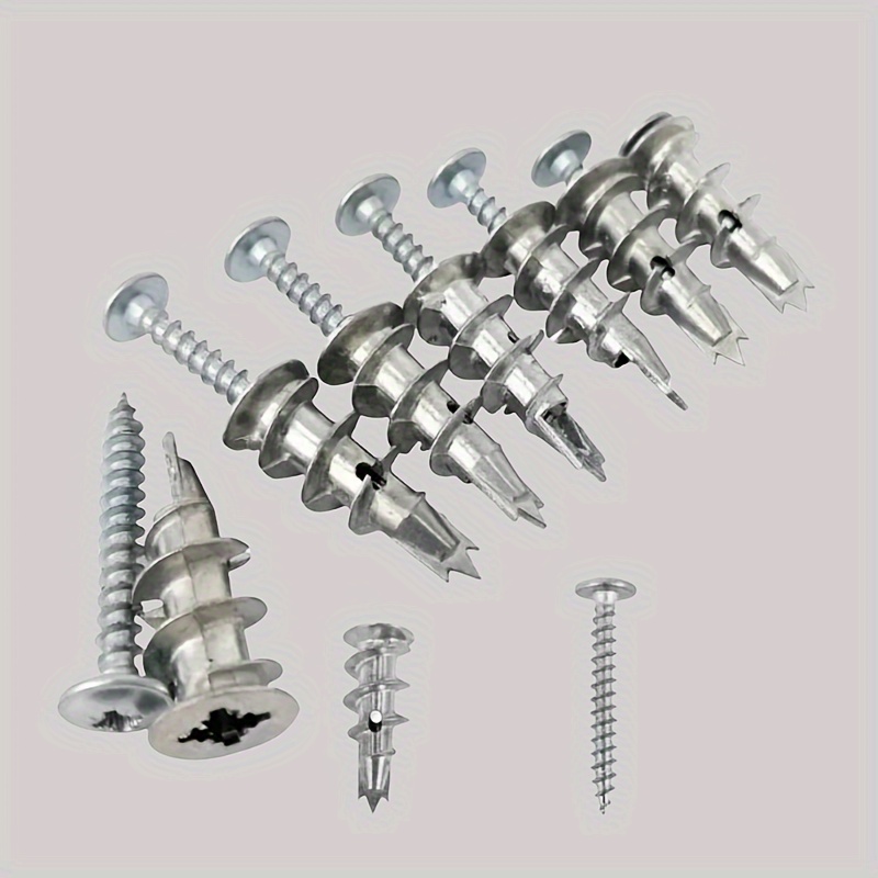 Drywall Anchor Screw - ダイヤモンドコーティングされたボードアンカー、スパイラル拡張ネジ、高耐久金属壁アンカー、スパイラル拡張チューブネジ、埋め込み型25セット
