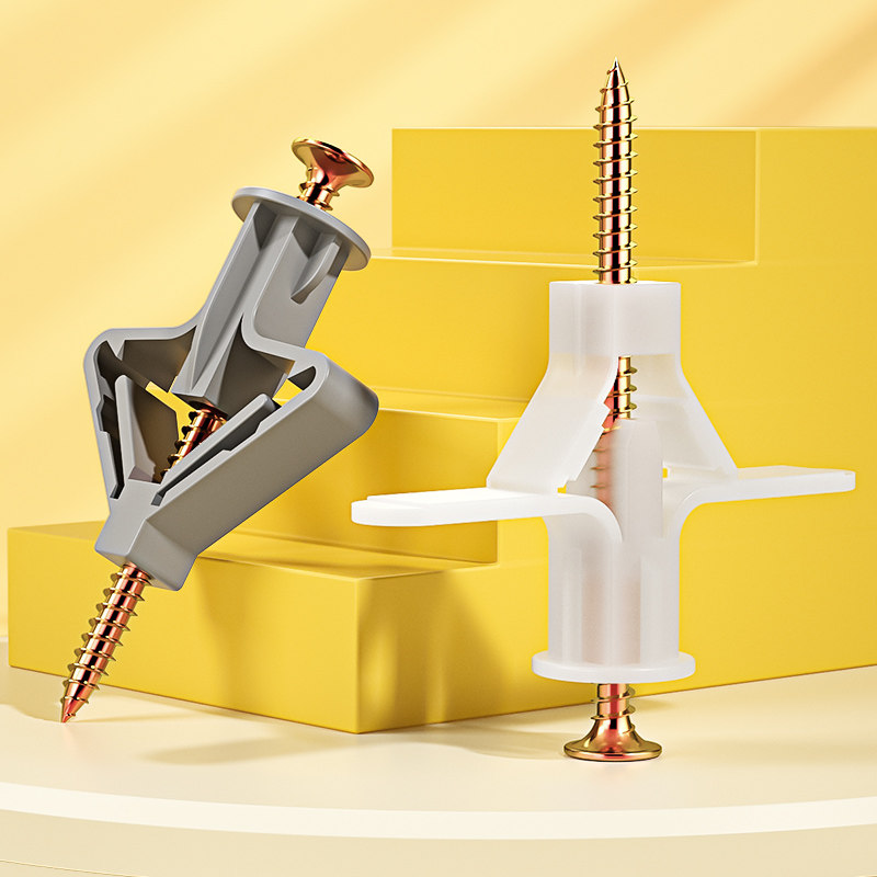 Drywall Anchor Screw - 100個入り ドライウォールアンカーキット 中空壁用アンカー 石膏ボード用プラグ ネジ バタフライ拡張チューブ