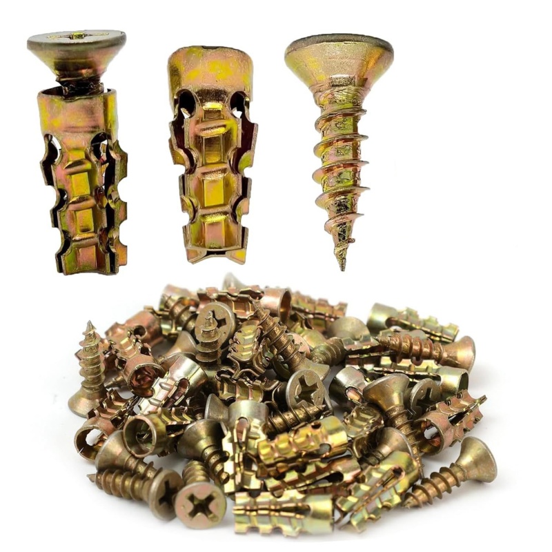 Drywall Anchor Screw - 50/100PC 石材拡張ネジセルフタッピングネジ掘削プラグ拡張ボルトコンクリート乾式壁アンカーファスナーアクセサリー