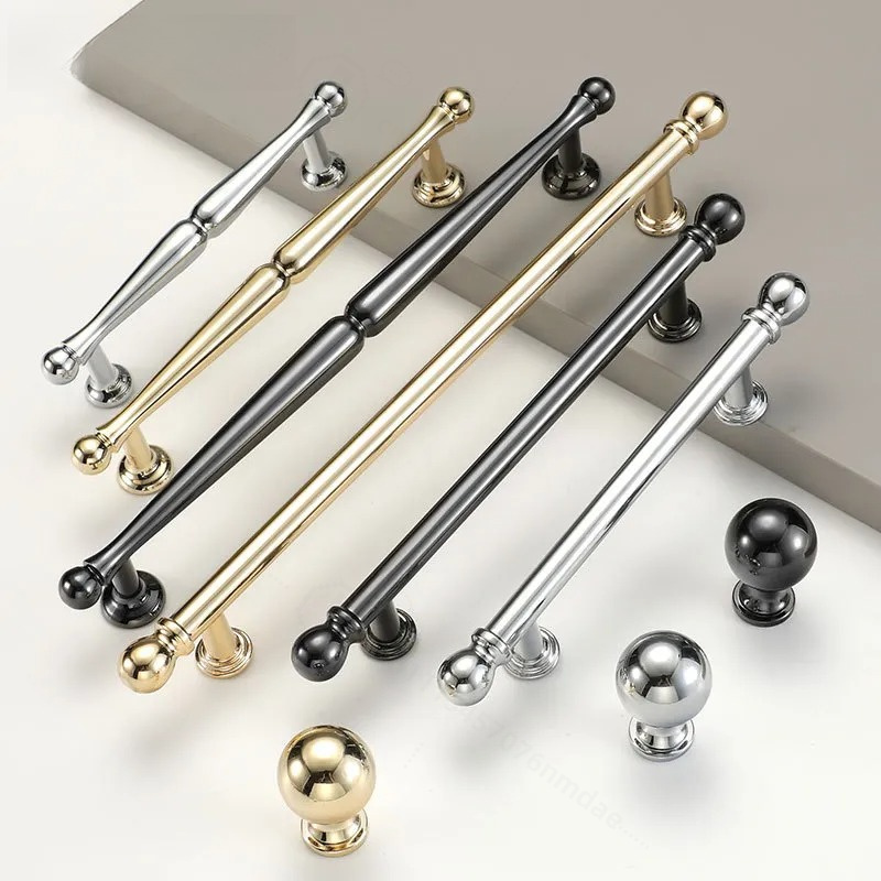 Cabinet Handle Pull - フランスのクロムメッキ亜鉛合金キャビネットハンドル、モダンでシンプルな高級感のあるドアプル、ワードローブ、靴箱、引き出し金具用