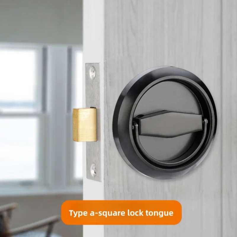 Cabinet Handle Pull - プレミアム304ステンレス製隠しキャビネットノブとハンドル、丸型埋め込み式食器棚取っ手、隠しドア引き出し家具ハンドル