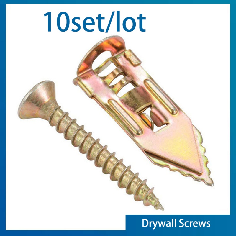 Drywall Anchor Screw - 石膏ボード用壁取り付けねじ,10ピース/ロット穴,乾式壁アンカー用