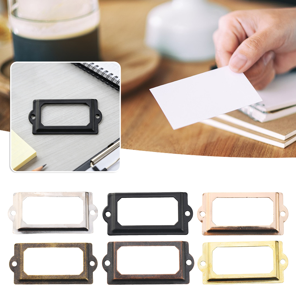 Cabinet Handle Pull - 10 個 70 × 33 ミリメートル金属鉄ラベルプルフレームハンドルファイル名カードホルダーヴィンテージアンティーク美的家具キャビネット引き出し