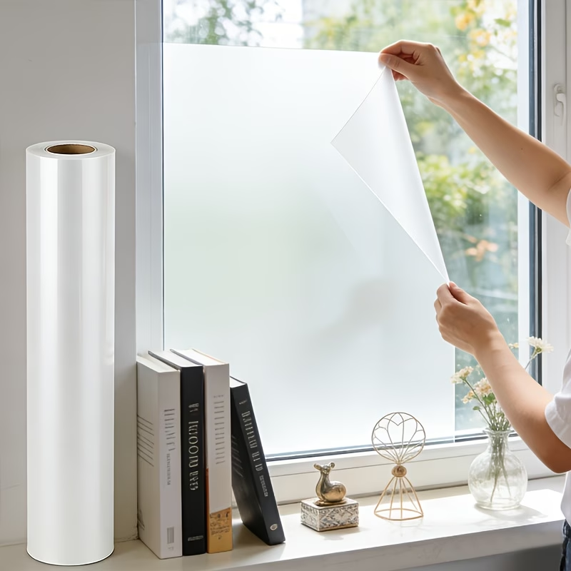 Window Insulation Film - ソリッドカラープライバシーフィルムすりガラス装飾フィルム日焼け止めとプライバシーを提供するバスルームと寝室の窓用フィルム。