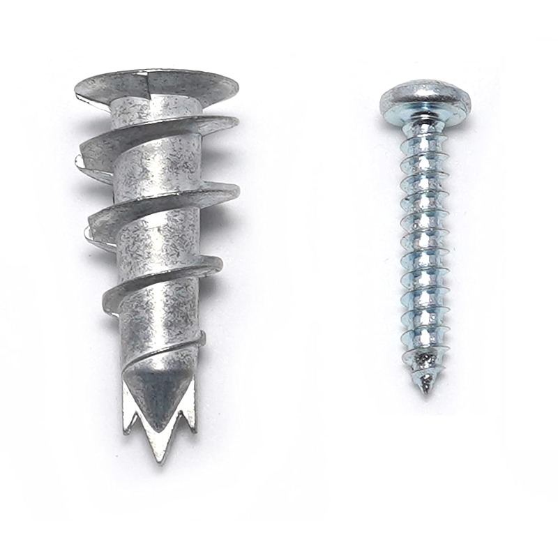 Drywall Anchor Screw - 50/100 個のセルフドリリング乾式壁/中空壁アンカーキット、亜鉛メッキ十字頭セルフタッピングネジ付き ﻿