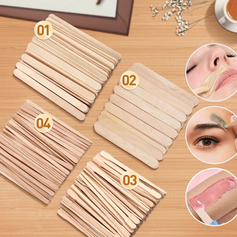 500/200/100 個木製脱毛スティックフェイスワックス - Wood Filler Stick のレビューと価格