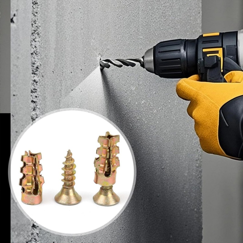 50/100PC 石材拡張ネジセルフタッピングネジ掘削プラグ - Drywall Anchor Screw のレビューと価格