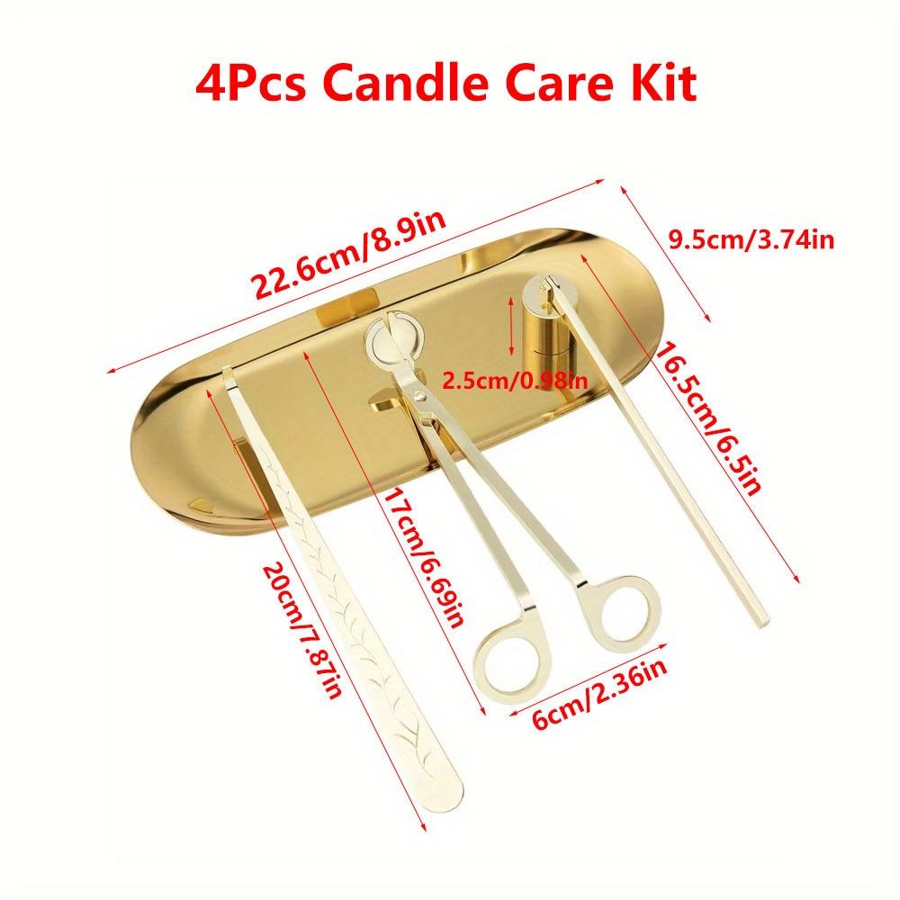 4 ピース/セット高級キャンドルケアキットステンレス鋼芯トリ - Home Improvement Kit のレビューと価格