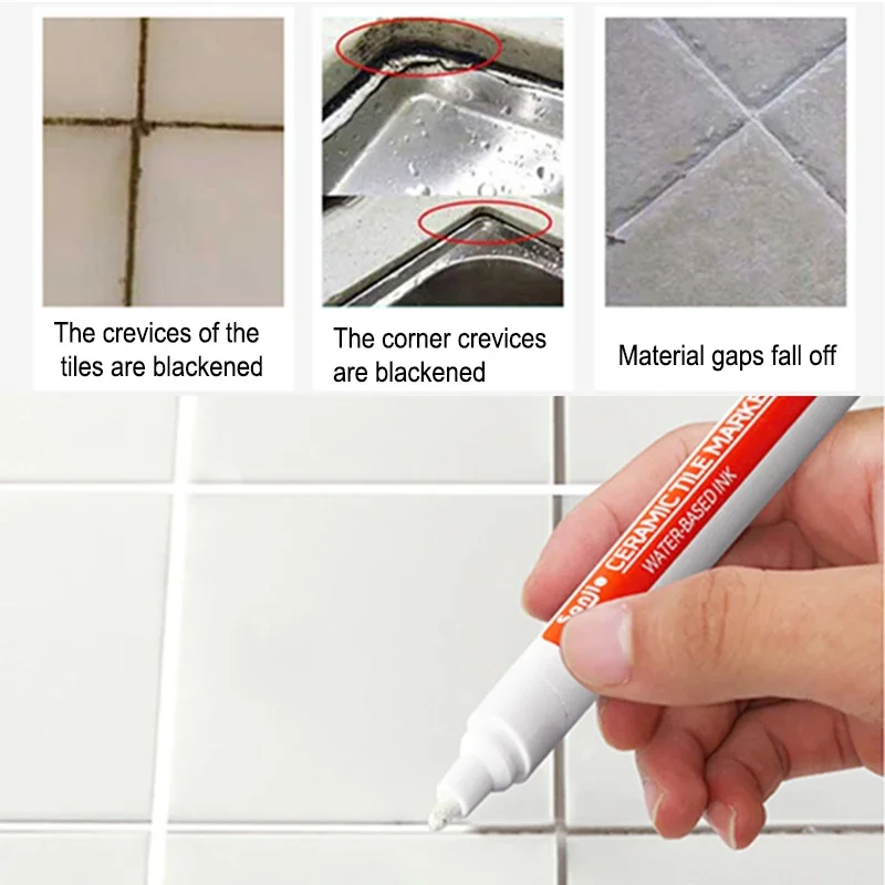 12 色白防水タイルマーカーグラウトペン壁の継ぎ目ペンタイル - Tile Grout Repair のレビューと価格