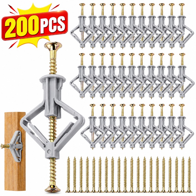 20-200個入り 飛行機型拡張プラグ ドライウォールアンカ - Drywall Anchor Screw のレビューと価格