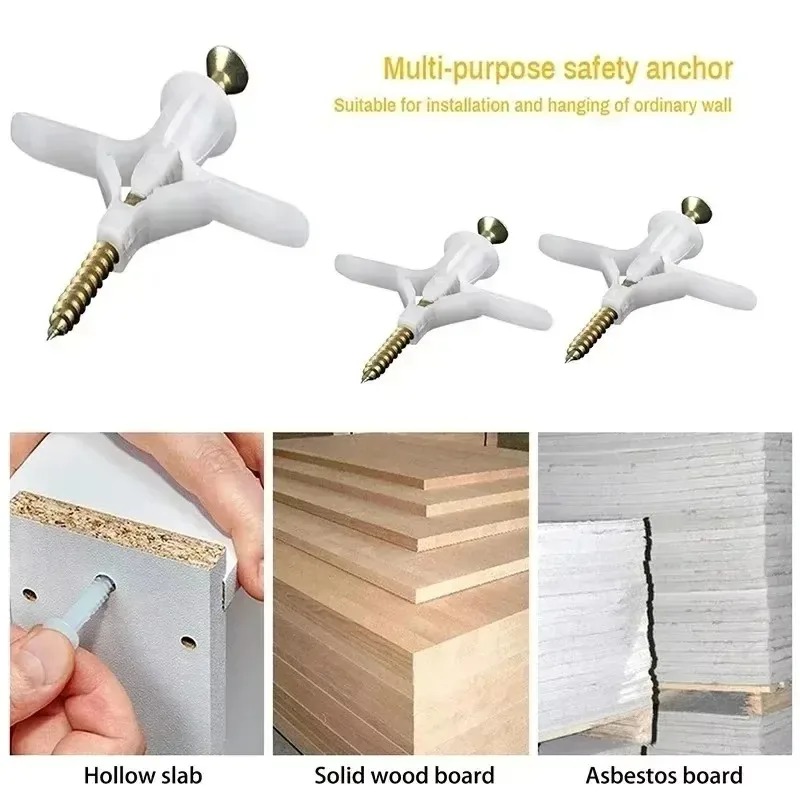 20-200個入り 飛行機型拡張プラグ ドライウォールアンカ - Drywall Anchor Screw のレビューと価格