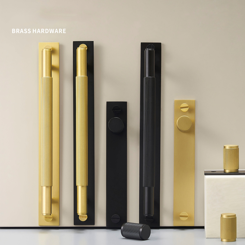 Beicai真鍮製家具ハンドル モダンストライプ プレート付 - Cabinet Handle Pull のレビューと価格