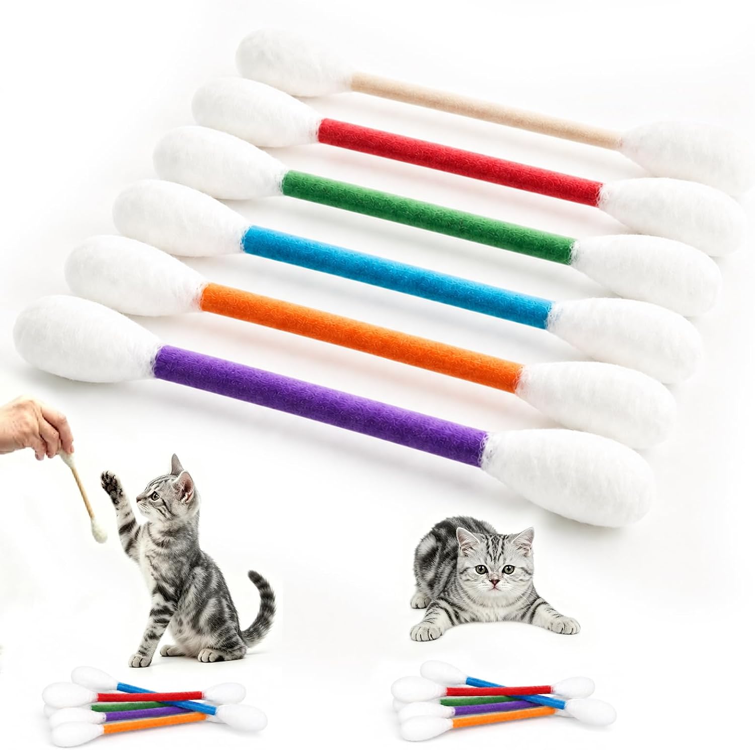 創造的な猫用ミントおもちゃ、大きな綿菓子型、6個セット、巨大 - Wood Filler Stick のレビューと価格