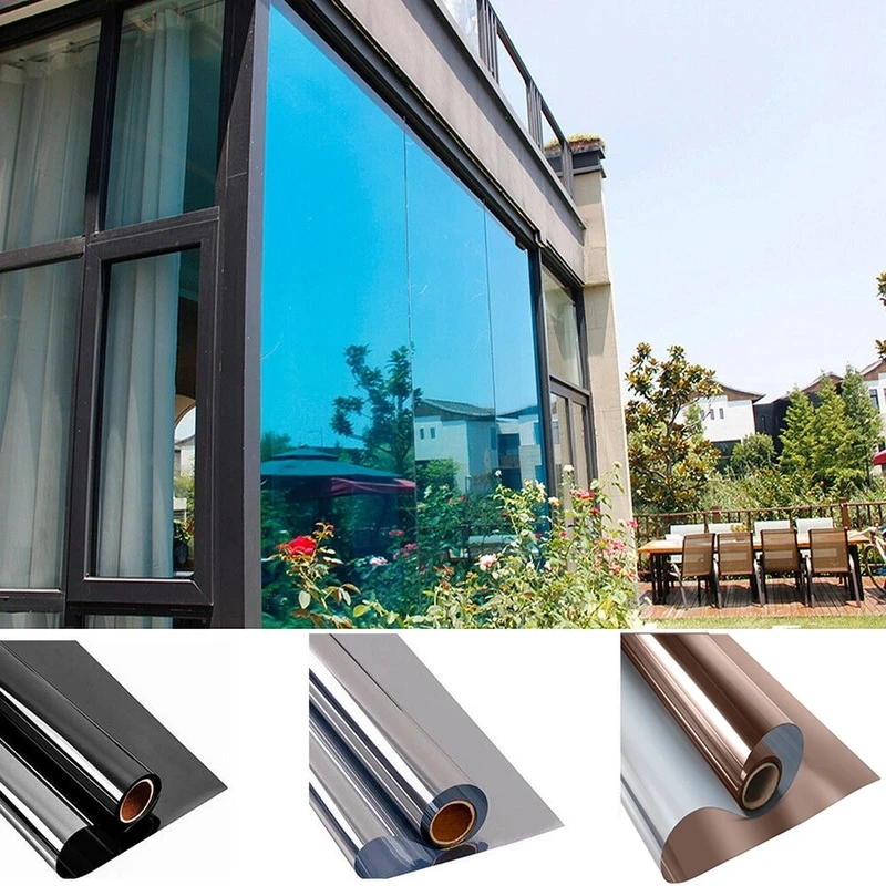 ハウスウィンドウプライバシーフィルム粘着ビニールミラーフォイ - Window Insulation Film のレビューと価格