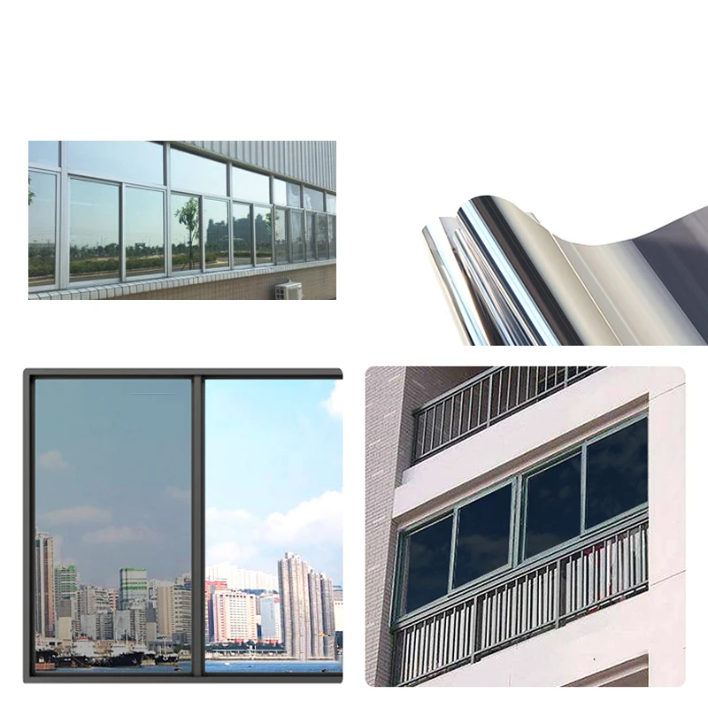 ハウスウィンドウプライバシーフィルム粘着ビニールミラーフォイ - Window Insulation Film のレビューと価格