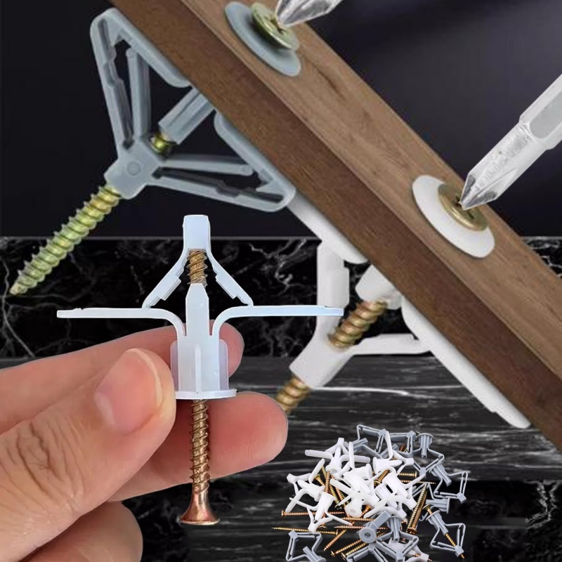 100個入り 石膏ボード用拡張ネジ チューブ型プラスチック製 - Drywall Anchor Screw のレビューと価格