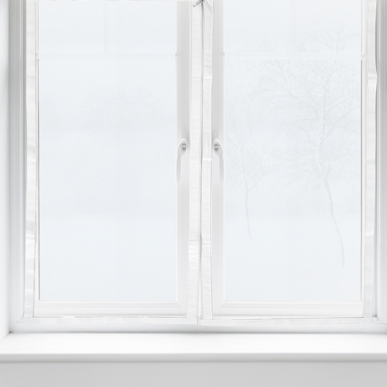 頑丈な冬用窓断熱フィルム、ジッパー付きで簡単開閉、防寒断熱、 - Window Insulation Film のレビューと価格