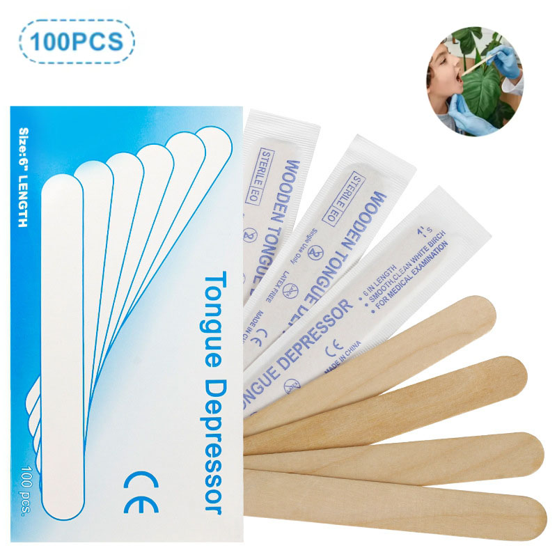 30/50/100/200 個使い捨てタトゥー舌圧子ボディワ - Wood Filler Stick のレビューと価格