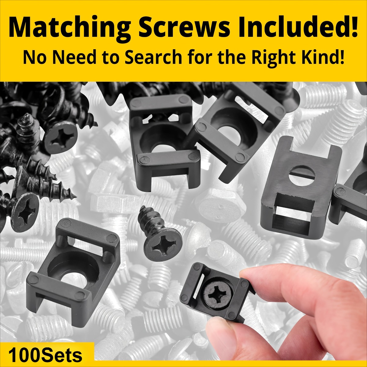 100セット ケーブルタイマウント ネジ付き スリム 0.6 - Drywall Anchor Screw のレビューと価格